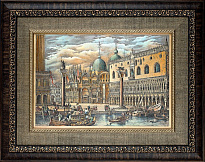 Гравюра на металле «Площадь Сан-Марко. Старая Венеция»