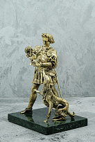 Скульптура из бронзы «Рыцарь с борзой»
