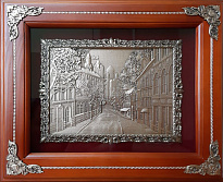 Деревянная ключница «Улочки»