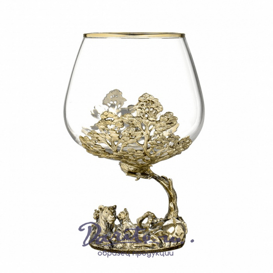 Коньячный бокал «Львица со львятами»