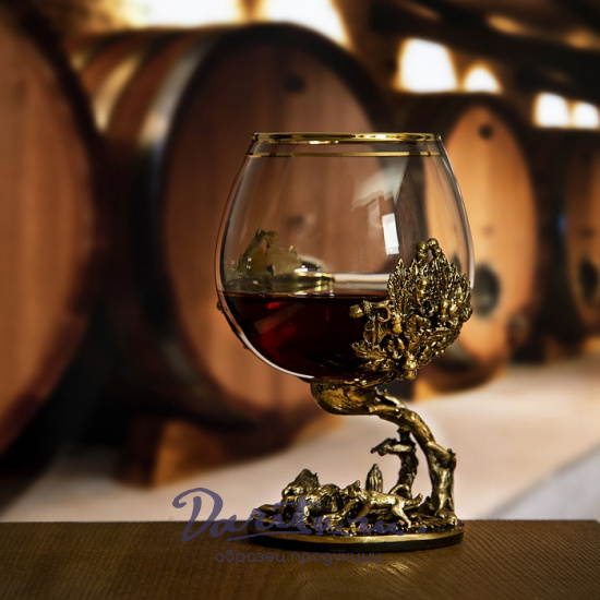 Коньячный бокал «Охота на кабана»