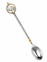 Чайная ложка из серебра 925 пробы «Петух»