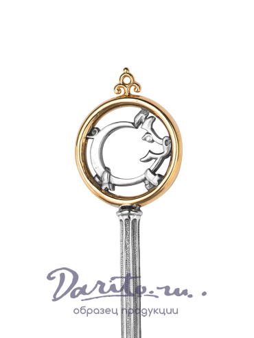 Чайная ложка из серебра 925 пробы «Свинья»