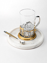 Подстаканник со стаканом и ложечкой «Узорчатые окна»