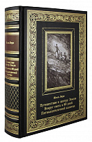 Книга в подарок. Путешествие к центру Земли. Вокруг света в 80 дней в кожаном переплете с тиснением и фотопечатью