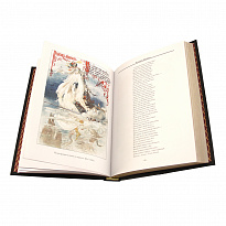 Книга в подарок. Руслан и Людмила. Песнь о вещем Олеге. Сказки в кожаном переплете с тиснением