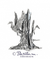 Серебряная подставка под ручку «Охота»