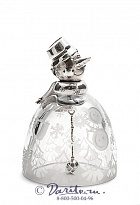 Серебряный колокольчик «Хрустальный снеговик»