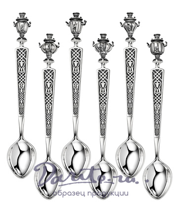 Набор серебряных ложек «Парад самоваров»