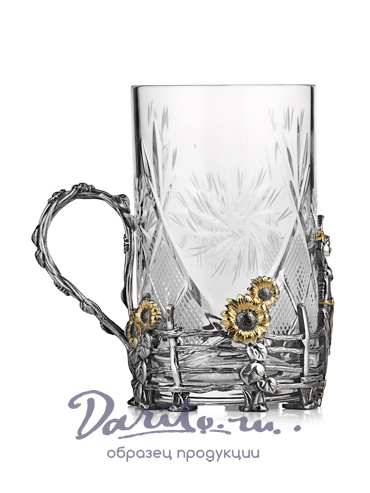 Подстаканник со стаканом «Подсолнухи»