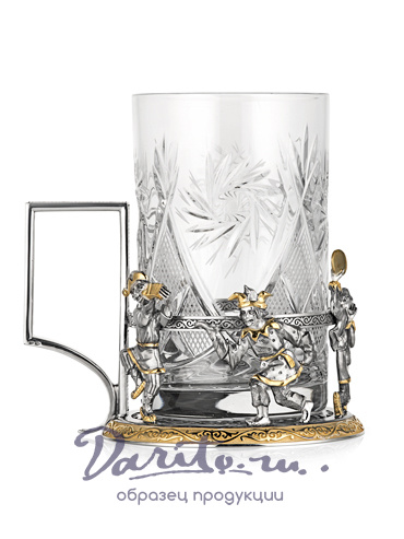 Подстаканник со стаканом  «Скоморохи»