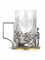 Подстаканник со стаканом  «Скоморохи»