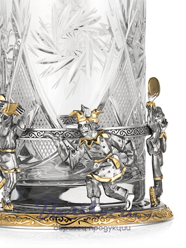 Подстаканник со стаканом  «Скоморохи»