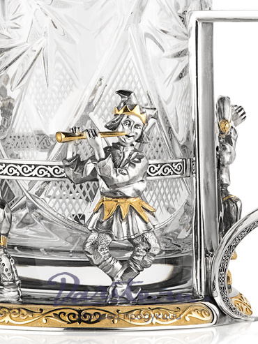 Подстаканник со стаканом  «Скоморохи»