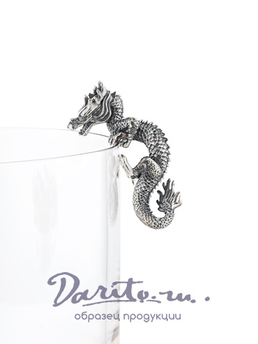 Сувенир из серебра 925 пробы «Собутыльник Дракон»