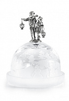 Лимонница из серебра и хрусталя «Дети на коньках»