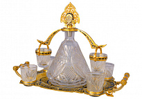 Набор рюмок и хрустальный графин «Барышня с коромыслом»