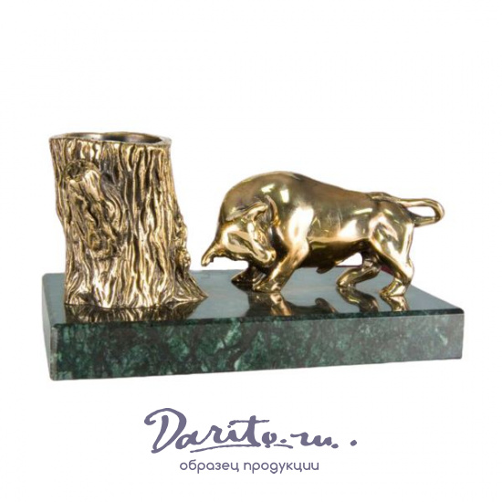 Карандашница из бронзы «Бык»
