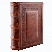 Фотоальбом Классика в кожаном переплете слепое тиснение в цвете светло-коричневый