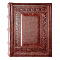 Фотоальбом Классика в кожаном переплете слепое тиснение в цвете светло-коричневый