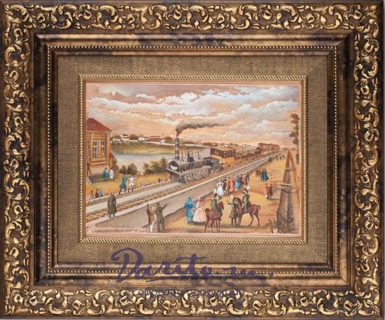 Гравюра на металле «Царскосельская железная дорога»