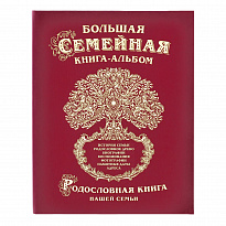 Большая семейная родословная книга-альбом в твердом переплете с тиснением бронзовой фольгой