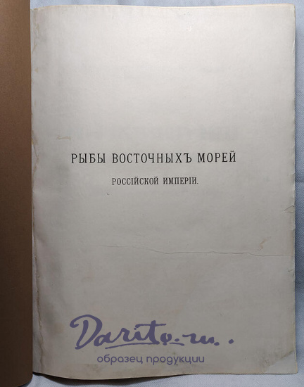Шмидт П.Ю. Рыбы восточных морей Российской Империи (Антикварная книга 1904г.)