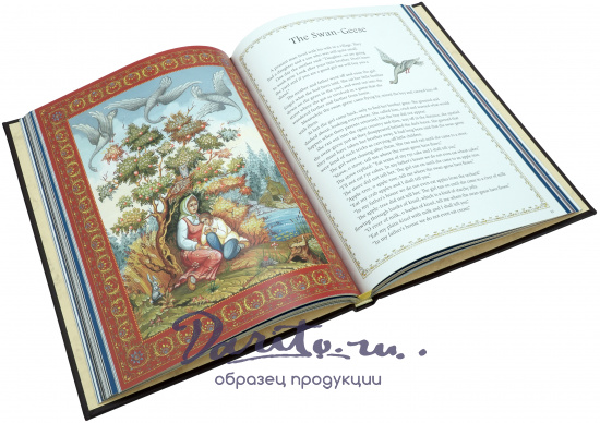 Подарочная книга. Русские народные сказки. Палех, мстёра, холуй на английском языке в кожаном переплете.