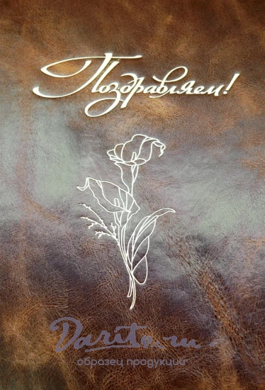 Кожаная папка адресная «Поздравляем!»