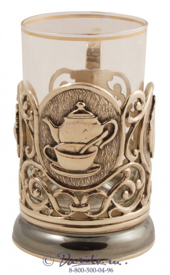 Подстаканник из латуни «Чаепитие с лимоном»