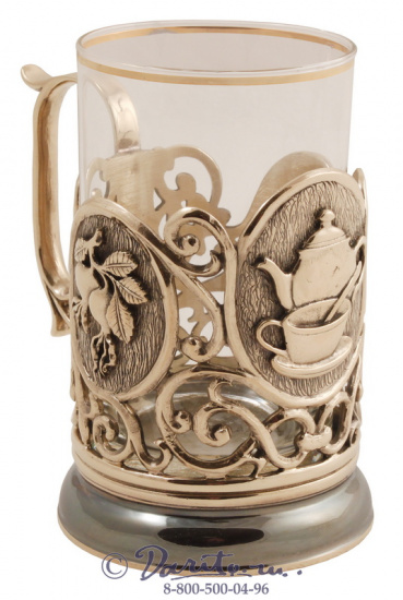 Подстаканник из латуни «Чаепитие с лимоном»