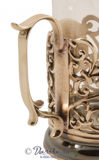 Подстаканник из латуни «Чаепитие с лимоном»