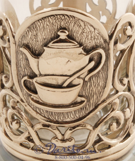 Подстаканник из латуни «Чаепитие с лимоном»