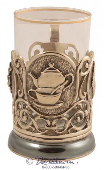 Подстаканник из латуни «Чаепитие с малиной»