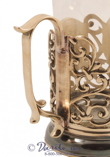 Подстаканник из латуни «Чаепитие с малиной»