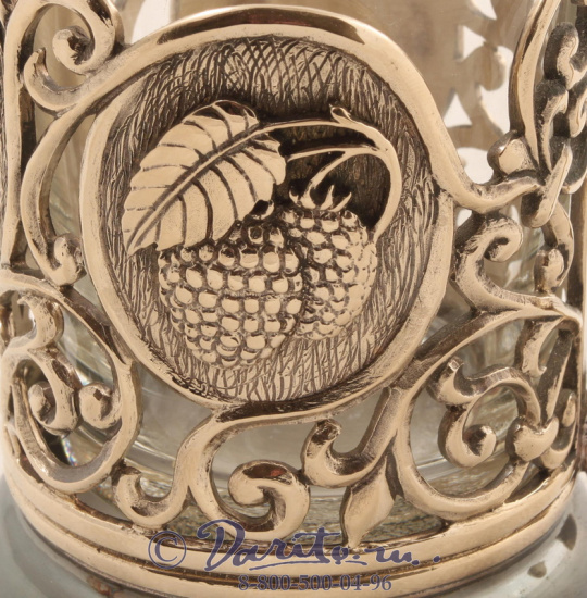 Подстаканник из латуни «Чаепитие с малиной»