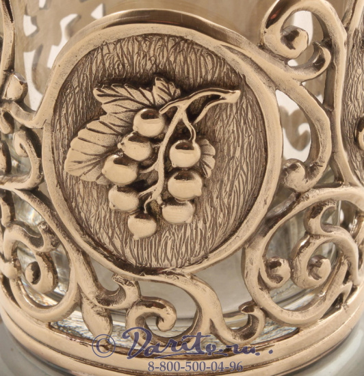 Подстаканник из латуни «Чаепитие с малиной»