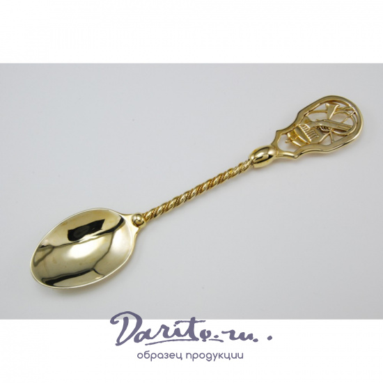 Чайная ложка Охота из латуни
