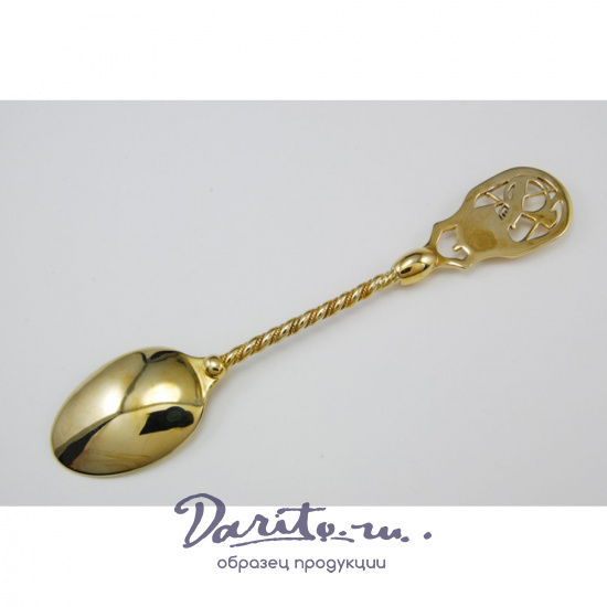 Чайная ложка Охота из латуни