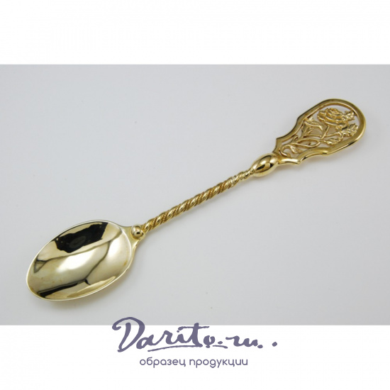 Чайная ложка Розы из латуни