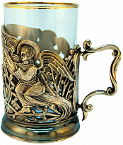 Подстаканник из латуни с эмалью «Кулич»