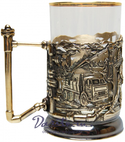 Подстаканник из латуни «Нефтедобыча»