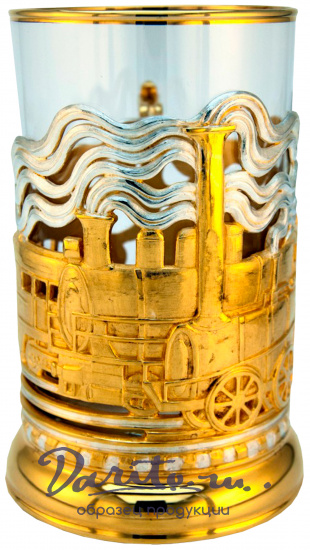 Подстаканник в подарок «Паровозы»