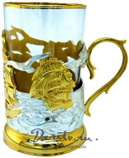 Подстаканник в подарок «Парусник»