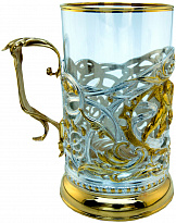 Подстаканник с золочением и серебрением «Рог изобилия»