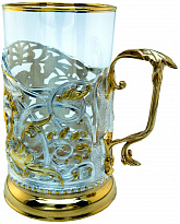 Подстаканник с золочением и серебрением «Рог изобилия»