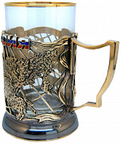 Подстаканник из латуни с эмалью «Россия»