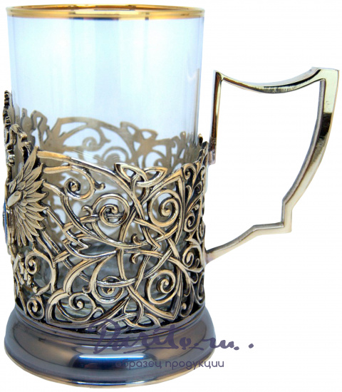 Подстаканник из латуни с эмалью «СВР»