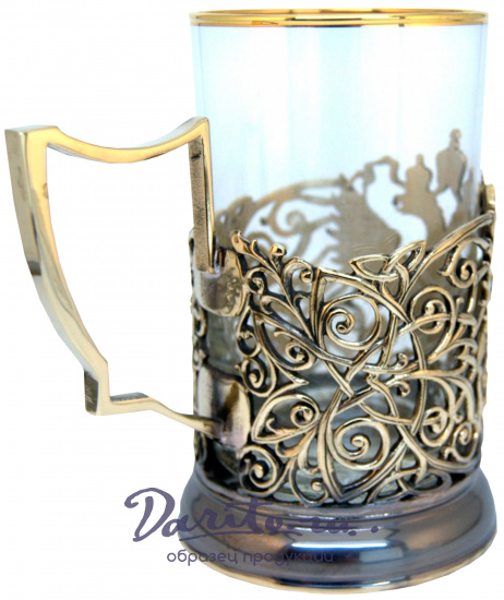 Подстаканник из латуни с эмалью «СВР»