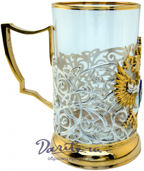 Подстаканник с серебрением, золочением, эмалью «СВР»